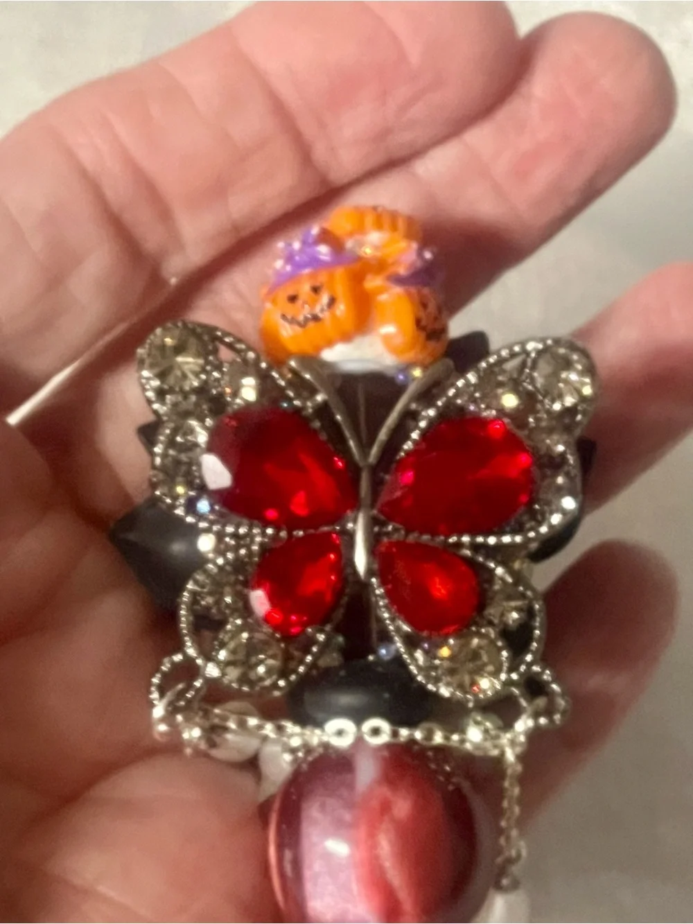 Halloween Black Flower/Butterfly Handcrafted Pen
